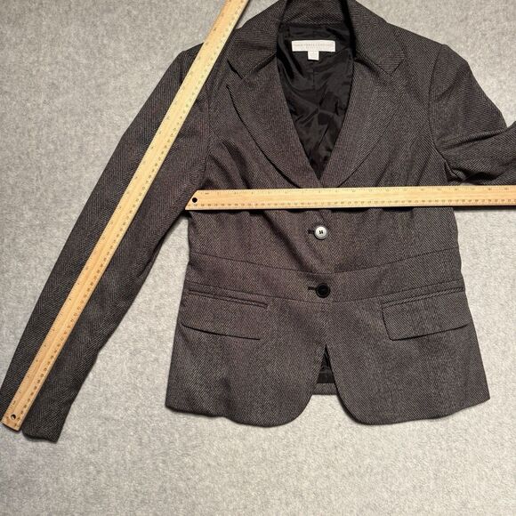 New York & Co Blazer Jacket Womens 6 Gray Black Cinched Waist - Picture 4 of 8